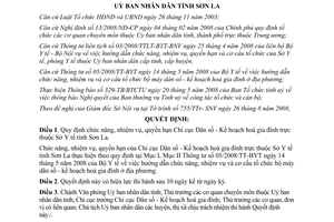 Quyết định 17/2008/QĐ-UBND chức năng nhiệm vụ Chi cục Dân số kế hoạch hoá Sơn La