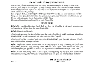 Quyết định 02/2008/QĐ-UBND Quy chế tiếp nhận giải quyết hồ sơ theo cơ chế