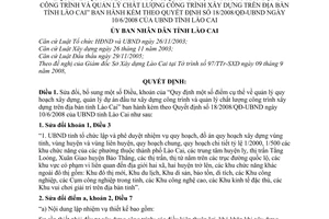 Quyết định 40/2008/QĐ-UBND sửa đổi Quyết định 18/2008/QĐ-UB quản lý quy hoạch xây dựng,dự án đầu tư xây dựng công trình chất lượng công trình xây dựng