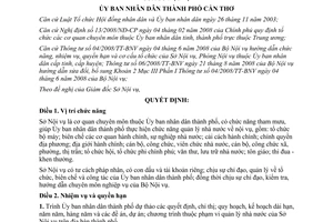 Quyết định 84/2008/QĐ-UBND chức năng nhiệm vụ quyền hạn Sở Nội vụ Cần Thơ