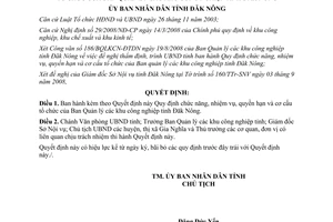 Quyết định 1221/QĐ-UBND 2008 chức năng nhiệm vụ ban quản lý khu công nghiệp Đắk Nông