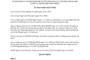 Quyết định 43/2008/QĐ-UBND kinh phí tuyển sinh vào trường trung học Vĩnh Phúc