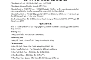 Quyết định 2843/QĐ-UBND 2008 lập ban chỉ đạo Công nghệ thông tin Thanh Hóa