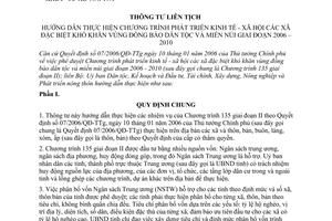 Thông tư liên tịch 01/2008/TTLT-UBDT-KHĐT- TC-XD-NNPTNT hướng dẫn thực hiện chương trình PTKTXH xã đặc biệt khó khó khăn vùng đồng bào DTMN 2006-2010