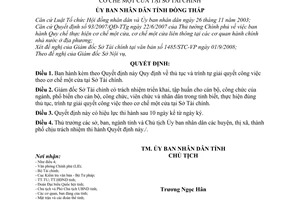 Quyết định 34/2008/QĐ-UBND Quy định về thủ tục và trình tự giải quyết công việc theo cơ chế một cửa tại Sở Tài chính