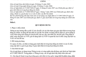 Thông tư 78/2008/TT-BTC giao dịch điện tử hoạt động tài chính hướng dẫn Nghị định 27/2007/NĐ-CP