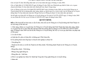 Quyết định 241/QĐ-UBND kiện toàn cơ cấu tổ chức biên chế Sở TTTT Ninh Thuận