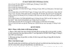 Quyết định 41/2008/QĐ-UBND hạn mức tối thiểu tách thửa