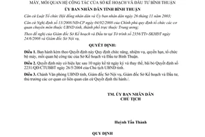 Quyết định 81/2008/QĐ-UBND nhiệm vụ quyền hạn quan hệ công tác Sở Kế hoạch Đầu tư Bình Thuận