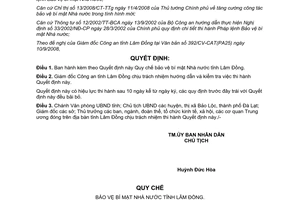 Quyết định 41/2008/QĐ-UBND Quy chế bảo vệ bí mật Nhà nước Lâm Đồng