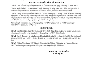Quyết định 79/2008/QĐ-UBND chức năng tổ chức Sở Nông nghiệp Phát triển nông thôn Bình Thuận