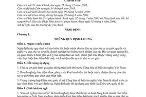 Nghị định 103/2008/NĐ-CP bảo hiểm bắt buộc trách nhiệm dân sự chủ xe cơ giới