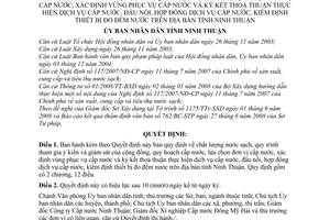 Quyết định 245/2008/QĐ-UBND quy định chất lượng nước sạch, quy trình tham gia ý kiến và giám sát của cộng đồng