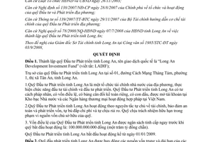 Quyết định 37/2008/QĐ-UBND thành lập quỹ đầu tư phát triển Long An