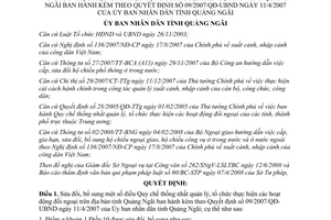 Quyết định 287/2008/QĐ-UBND sửa đổi quyết định 09/2007/QĐ-UBND Quảng Ngãi