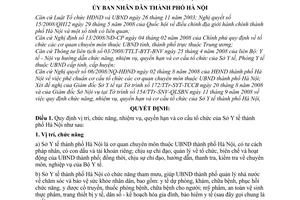 Quyết định 10/2008/QĐ-UBND quy định, chức năng, nhiệm vụ, quyền hạn và cơ cấu tổ chức của Sở Y tế thành phố Hà Nội