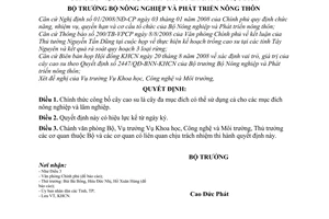 Quyết định 2855/QĐ-BNN-KHCN công bố việc xác định cây cao su là cây đa mục đích