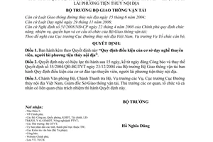 Quyết định 18/2008/QĐ-BGTVT quy định điều kiện của cơ sở dạy nghề thuyền viên, người lái phương tiện thủy nội địa