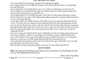 Quyết định 13062/QĐ-CT-THNVDT bổ sung bảng giá tối thiểu xe gắn máy