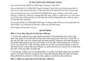 Quyết định 43/2008/QĐ-UBND chức năng nhiệm vụ quyền hạn Sở Giáo dục Đào tạo Hậu Giang