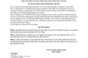 Quyết định 28/2008/QĐ-UBND  mức thu chế độ thu quản lý sử dụng lệ phí cấp biển