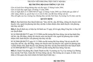 Quyết định 19/2008/QĐ-BGTVT quy chế thi, cấp, đổi bằng, chứng chỉ chuyên môn thuyền viên, người lái phương tiện thủy nội địa