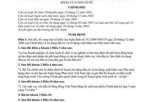 Nghị định 106/2008/NĐ-CP tín dụng đầu tư xuất khẩu của Nhà nước sửa đổi Nghị định 151/2006/NĐ-CP