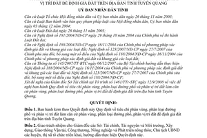Quyết định 20/2008/QĐ-UBND tiêu chí phân vùng, phân loại đường phố vị trí đất