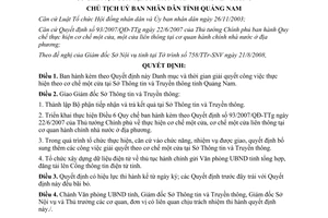 Quyết định 3062/QĐ-UBND năm 2008 danh mục và thời gian giải quyết công việc