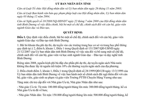 Quyết định 50/2008/QĐ-UBND điều chỉnh chính sách giáo viên ngành giáo dục Bình Dương