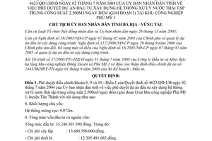 Quyết định 3252/QĐ-UBND năm 2008 điều chỉnh Quyết định 4623/QĐ-UBND Bà Rịa