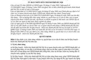 Quyết định 14/2008/QĐ-UBND quy định chức năng, nhiệm vụ, quyền hạn và cơ cấu tổ chức của Sở Quy hoạch – Kiến trúc thành phố Hà Nội