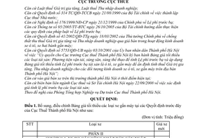 Quyết định 13522/QĐ-CT-THNVDT bổ sung bảng giá tối thiểu xe gắn máy