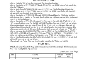 Quyết định 13523/QĐ-CT-THNVDT bổ sung bảng giá tối thiểu ô tô