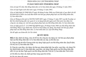 Quyết định 39/2008/QĐ-UBND chi xây dựng ban hành văn bản pháp luật Đồng Tháp