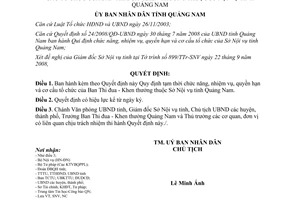 Quyết định 3122/QĐ-UBND 2008 chức năng nhiệm vụ cơ cấu tổ chức BanThi đua Khen thưởng Quảng Nam