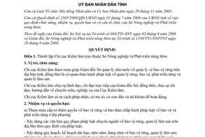 Quyết định 2171/QĐ-UBND thành lập chi cục kiểm lâm Thừa Thiên Huế 2008