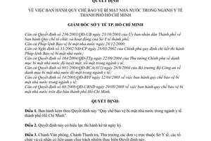 Quyết định 1229/QĐ-SYT Quy chế bảo vệ bí mật nhà nước