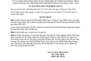 Quyết định 2569/QĐ-UBND 2008 bỏ 83/2003/QĐ-UBBT phát triển chăn nuôi bò sữa Bình Thuận 2003-2010