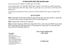 Quyết định 3132/QĐ-UBND 2008 cơ cấu tổ chức Ban Tôn giáo thuộc Sở Nội vụ Quảng Nam