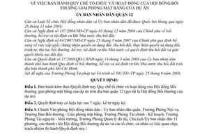 Quyết định 06/2008/QĐ-UBND quy chế tổ chức và hoạt động của Hội đồng bồi thường giải phóng mặt bằng của dự án