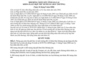 Nghị quyết 27/2008/NQ-HĐND thông qua mức thu phí bảo vệ môi trường  khai thác khoáng sản áp dụng trên địa bàn tỉnh Gia Lai