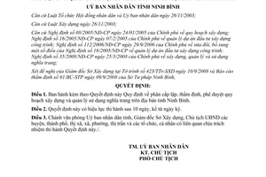 Quyết định 1752/2008/QĐ-UBND xây dựng quản lý sử dụng nghĩa trang Ninh Bình