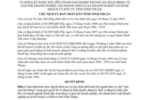 Quyết định 5755/QĐ-UBND cơ chế một cửa liên thông đăng ký kinh doanh Ninh Thuận