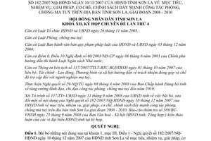 Nghị quyết 237/2008/NQ-HĐND sửa đổi mục III Điều 1 Nghị quyết 182/2007/NQ-HĐND