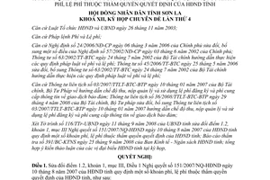 Nghị quyết 235/2008/NQ-HĐND sửa đổi phí lệ phí thuộc thẩm quyền HĐND Sơn La