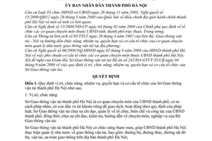 Quyết định 17/2008/QĐ-UBND quy định chức năng, nhiệm vụ, quyền hạn và cơ cấu tổ chức của Sở Giao thông vận tải thành phố Hà Nội
