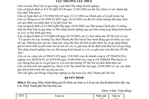 Quyết định 13853/QĐ-CT-THNVDT bổ sung bảng giá tối thiểu ô tô