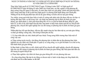 Chỉ thị 1405/CT-TTg tiếp tục thực hiện quản lý xe công nông cơ giới ba bánh thô sơ ba bốn bánh quy định Nghị quyết 32/2007/NQ-CP 05/2008/NQ-CP