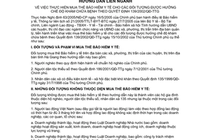 Hướng dẫn liên ngành 03/HD-LNLĐTBXH-YT-TC-BHXH mua thẻ bảo hiểm y tế